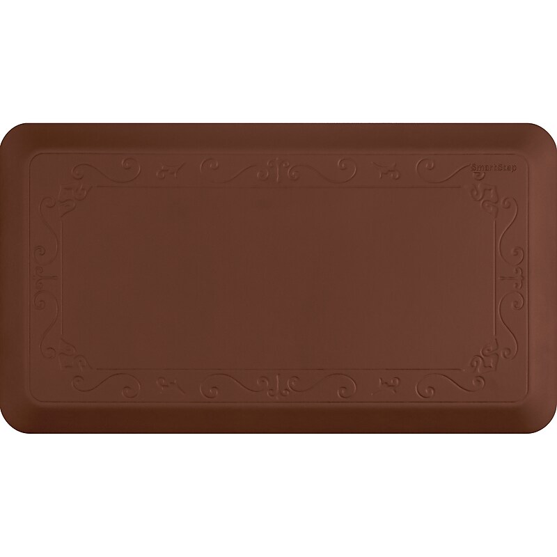 Smart Step Home Collection® Fleur-De-Lys 36" x 20" x 5/8" Anti-Fatigue Floor Mat, Brown (HC3ABRN) image 1