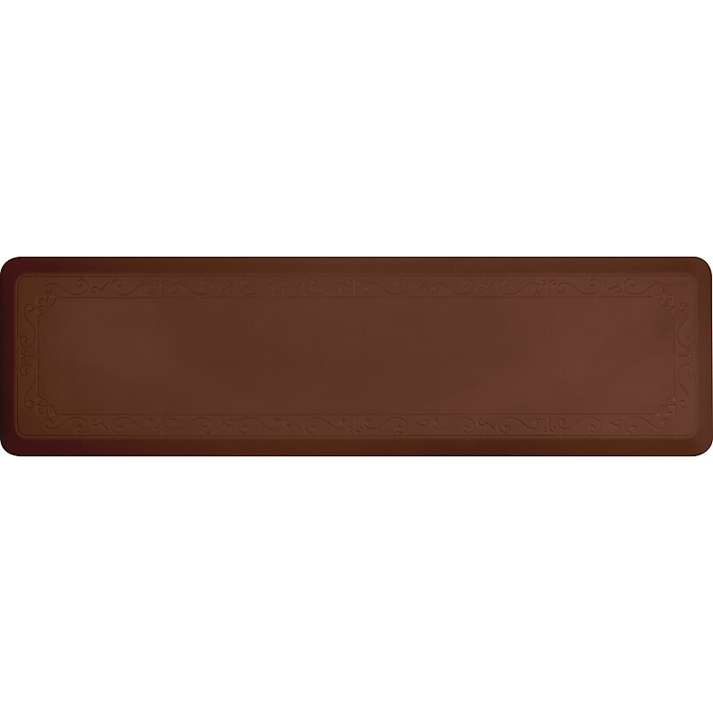 Smart Step Home Collection® Fleur-De-Lys 72" x 20" x 5/8"Anti-Fatigue Floor Mat, Brown (HC6ABRN) image 1