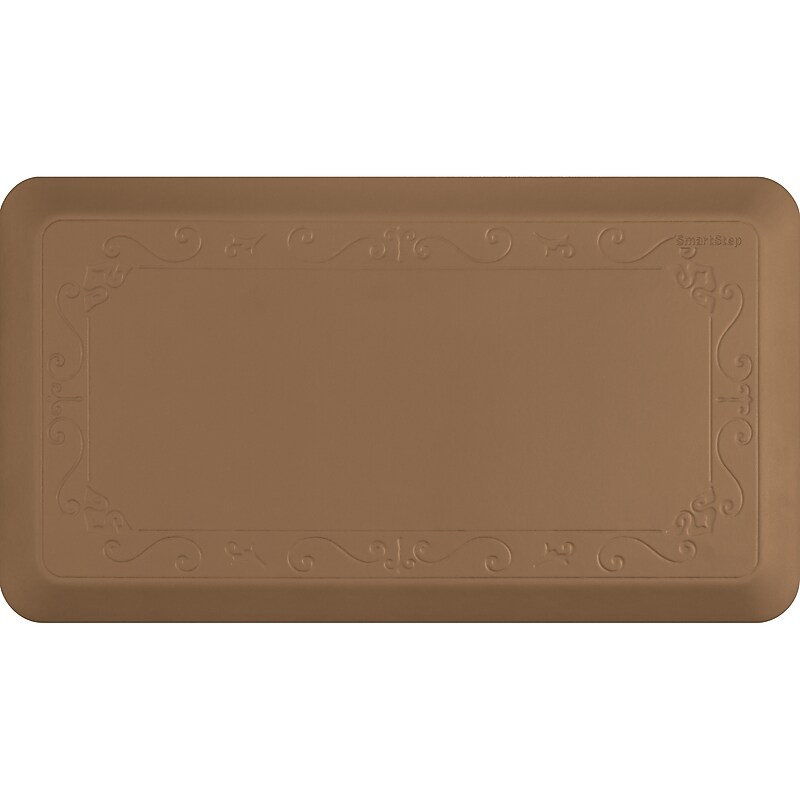Smart Step Home Collection® Fleur-De-Lys 36" x 20" x 5/8" Anti-Fatigue Floor Mat, Tan (HC3ATAN) image 1