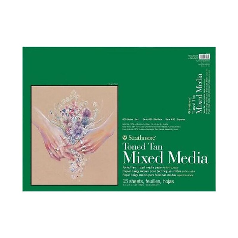 Strathmore 400 Series 24" x 18" Mixed Media Sketch Pad, 15 Sheets/Pad (ST462-218) image 1
