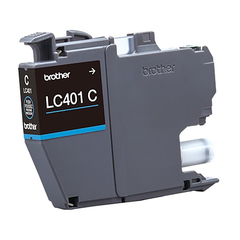 Brother LC401 Cyan Standard Yield Ink Cartridge, Prints Up to 200 Pages (LC401CS) image 1