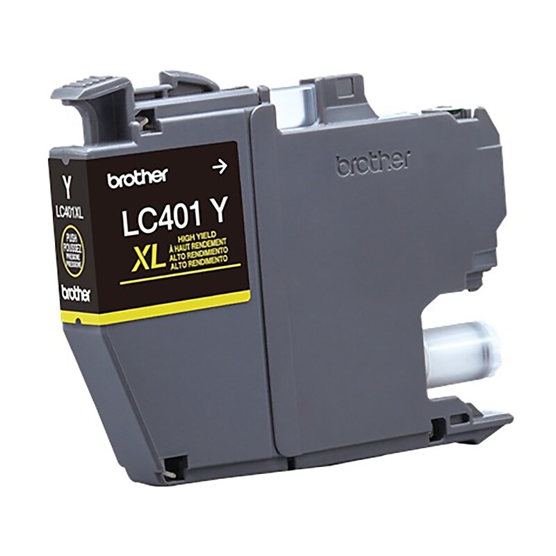 Brother LC401 Yellow High Yield Ink Cartridge, Prints Up to 500 Pages (LC401XLYS) image 1