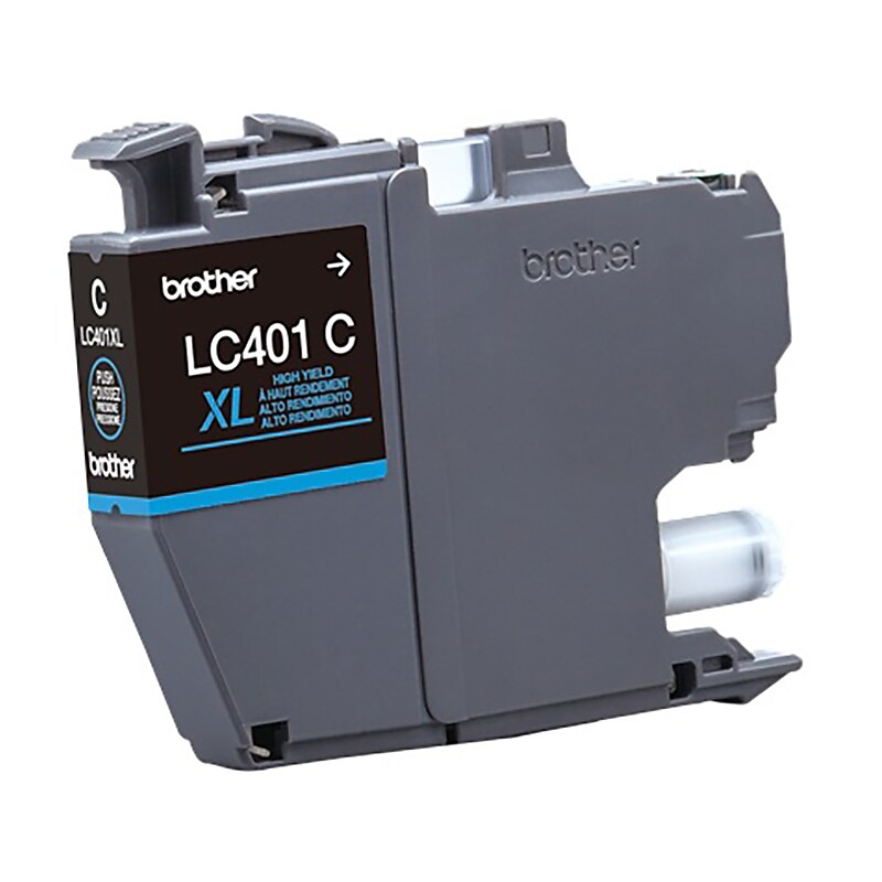 Brother LC401 Cyan High Yield Ink Cartridge, Prints Up to 500 Pages (LC401XLCS) image 1