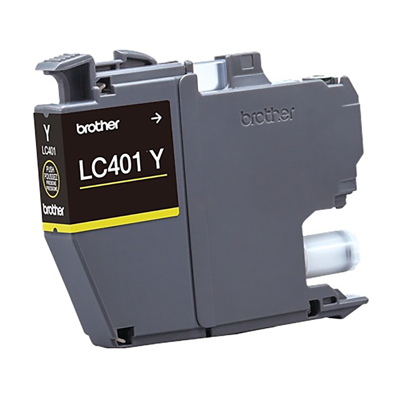 Brother LC401 Yellow Standard Yield Ink Cartridge, Prints Up to 200 Pages (LC401YS) image 1