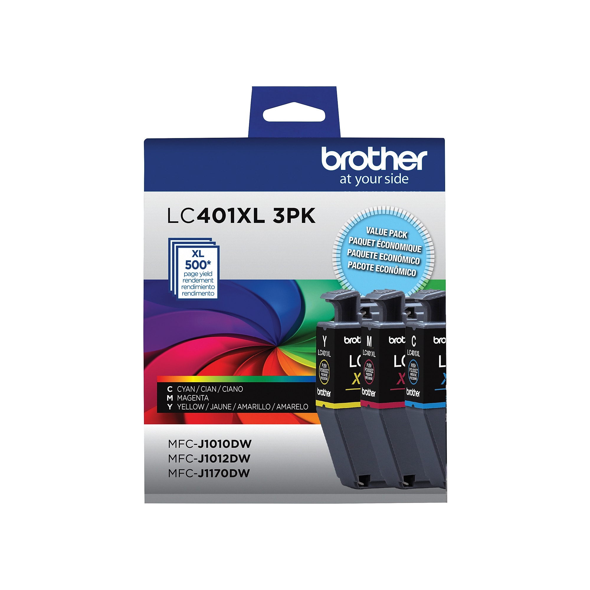 Brother LC401 Cyan/Magenta/Yellow High Yield Ink Cartridges, 3/Pack (LC401XL3PKS) Sansujyuku sansujyuku.com