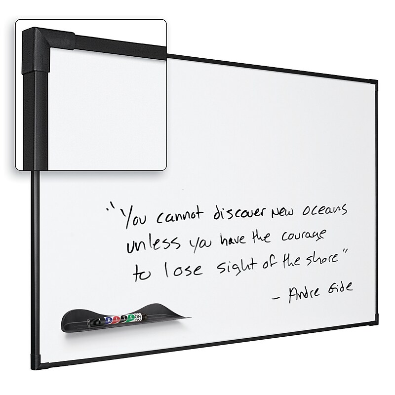Best-Rite Ultra Trim Magnetic Dry-Erase Board, Black Frame, 4' x 3' image 1