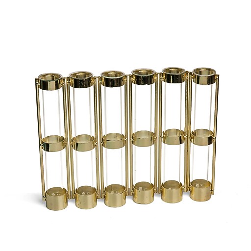 Danya B. Metallic Gold SixTube Hinged Bud Vase (QB180GLD) Staples