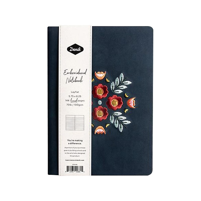 Denik Evelynn Blue Vegan Suede Journal, 5.75" x 8.25" (AHBC550L) image 1