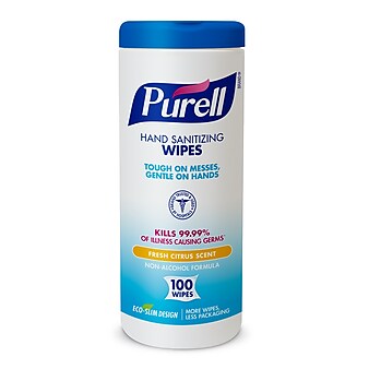 PURELL Hand Sanitizing Wipes, Fresh Citrus Scent, 100/Pack (9111-12)