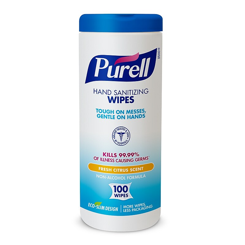 PURELL Hand Sanitizing Wipes, Fresh Citrus Scent, 100/Pack (9111-12) image 1