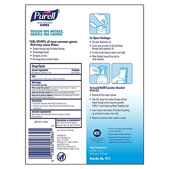 PURELL Hand Sanitizing Wipes, Fresh Citrus Scent, 100/Pack (9111-12)