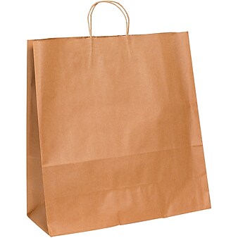 Staples 18" x 7" x 18 3/4" Shopping Bags, Kraft, 200/Carton (BGS111K)