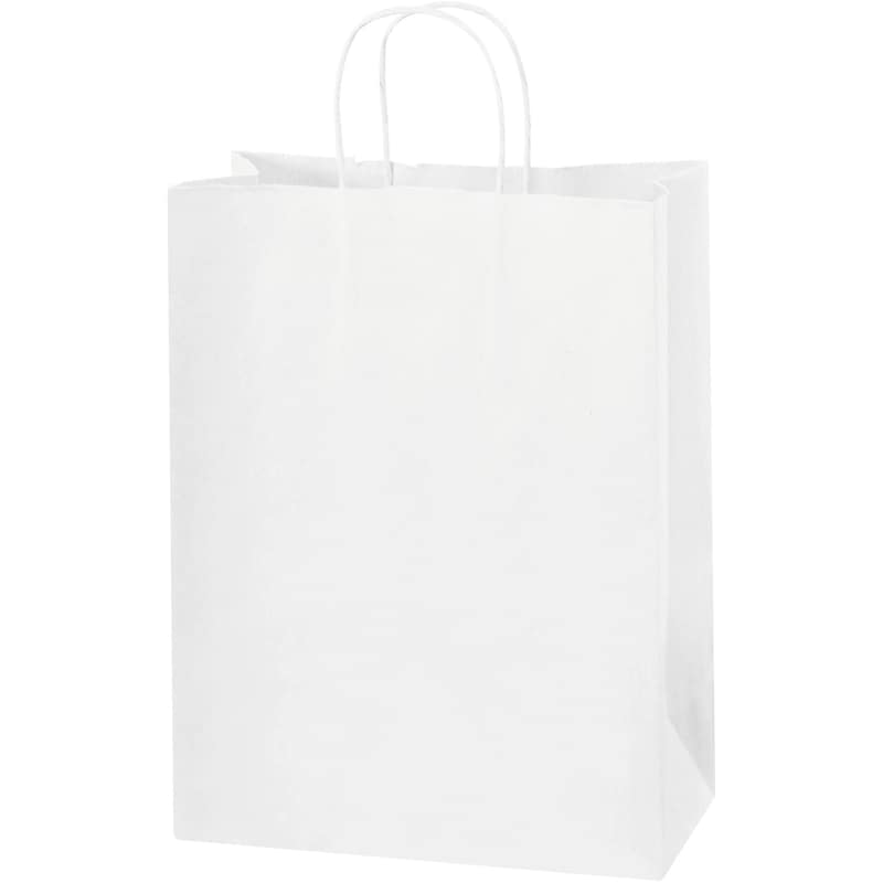 Staples 10" x 5" x 13" Shopping Bags, White, 250/Carton (BGS104W) image 1