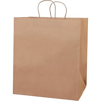 Staples 14" x 10" x 15 1/2" Shopping Bags, Kraft, 200/Carton (BGS107K)