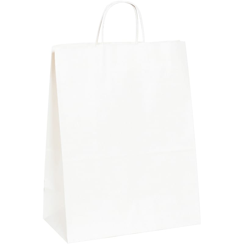 Staples 13" x 7" x 17" Shopping Bags, White, 250/Carton (BGS106W) image 1