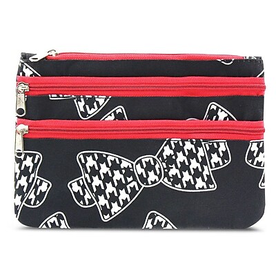 Wallets Staples - zodaca women coin purse wallet zipper pouch bag card holder case hounds tooth bow tie