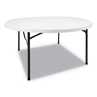 Alera® Round Plastic Folding Table, 60 dia x 29.25h, White (ALEPT60RW)