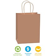 Staples® Kraft Paper Shopping Bags, 14" x 10" x 15 1/2"