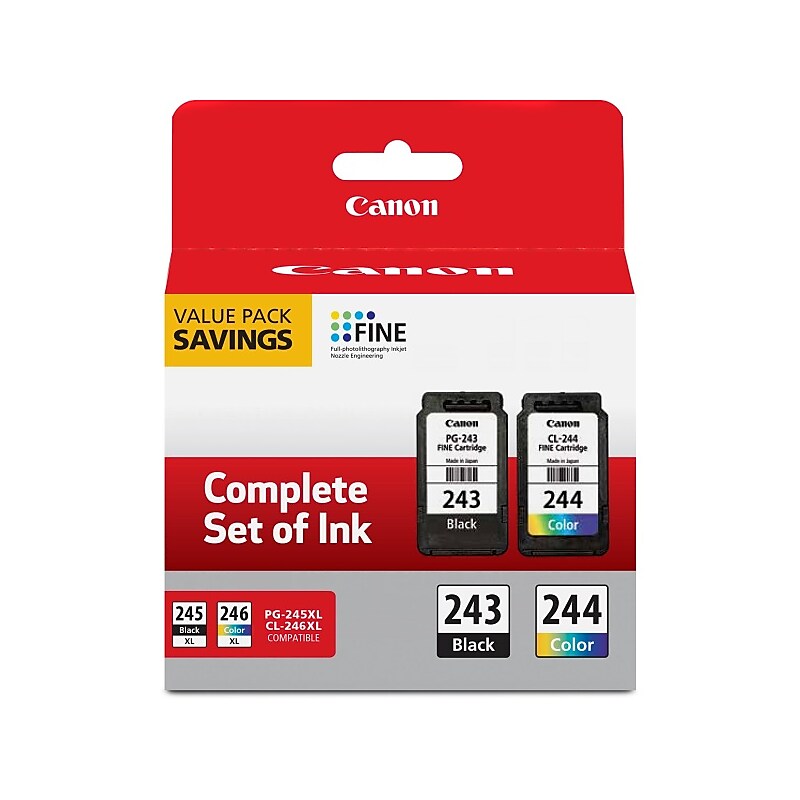 Canon 1287C006 (Pigment Black/Dye Based Color) Ink Cartridge Value Pack image 1