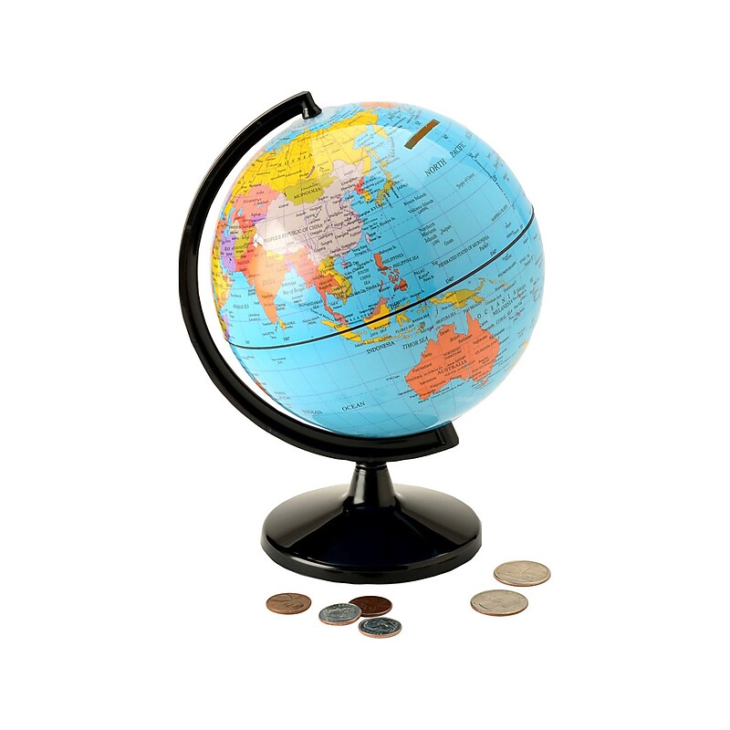 WaypointGeographic Coin Bank 7" Globe (CB01) image 1