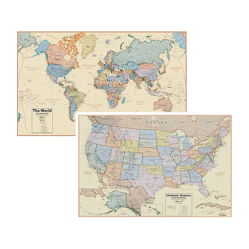 WaypointGeographic Hemispheres Boardroom Laminated Maps, 2/Pack (HMBR2PK) image 1