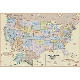 WaypointGeographic Hemispheres Boardroom Laminated Maps, 2/Pack (HMBR2PK)