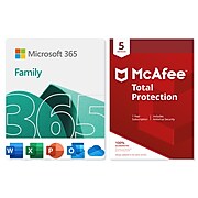 Microsoft 365 Family McAfee Total Protection for Windows/Mac/Android/iOS, 6 People/5 Devices, Download (6GQ-00091)