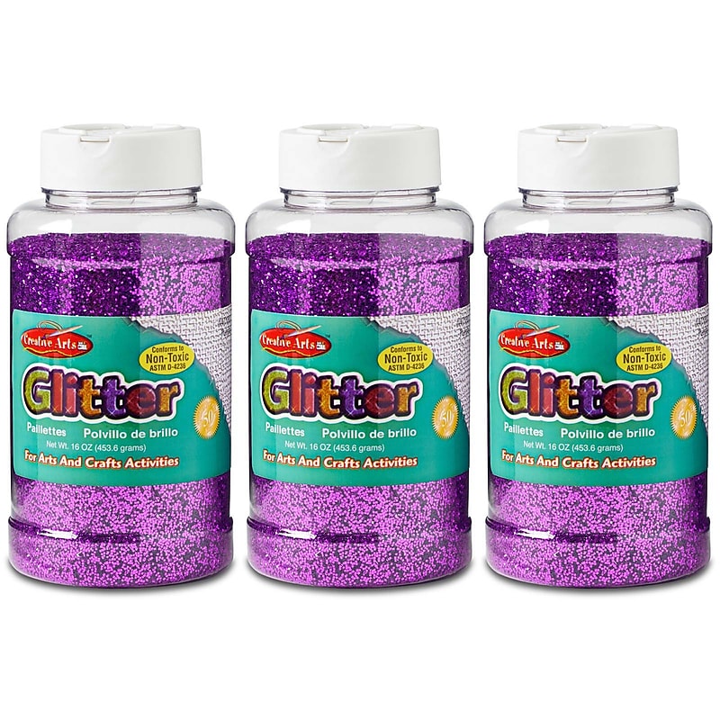CLI Creative Arts Glitter, 1 lb. Bottle, Purple, Pack of 3 (CHL41160-3) image 1