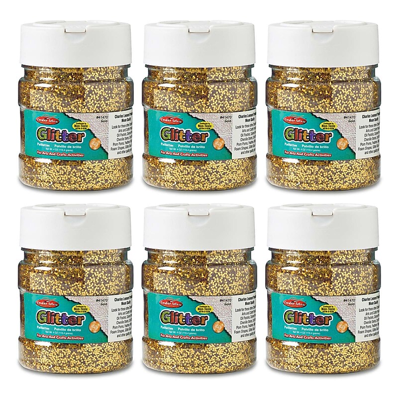 CLI Creative Arts Gold Glitter 4 oz. Jar, Pack of 6 (CHL41470-6) image 1