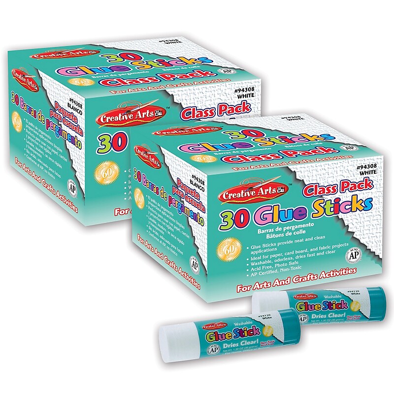 CLI Washable Glue Sticks, 0.28 oz., 2/Pack (CHL94308-2) image 1