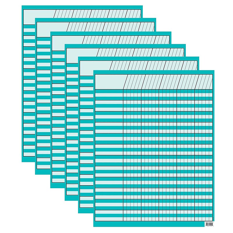 Creative Teaching Press Turquoise Incentive Chart, 17" x 22", Pack of 6 (CTP5105-6) image 1