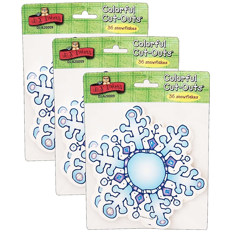 Carson Dellosa Education Snowflakes Cut-Outs by DJ Inkers, 36/Pack, 3 Packs (DJ-620009-3) image 1