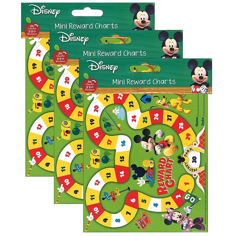 Eureka Mickey Mouse Clubhouse Mickey Park Mini Reward Charts with Stickers, 36 Charts Per Pack, 3 Packs (EU-837036-3) image 1