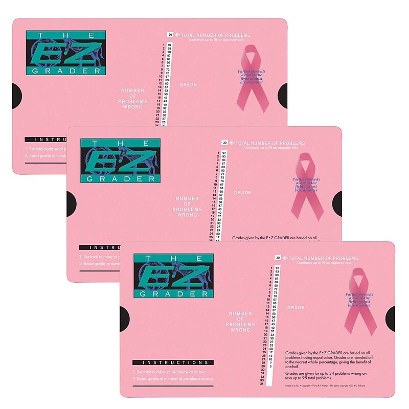 E-Z Grader Breast Cancer Pink Grade Tool, Pack of 3 (EZ-5703PINK-3) image 1