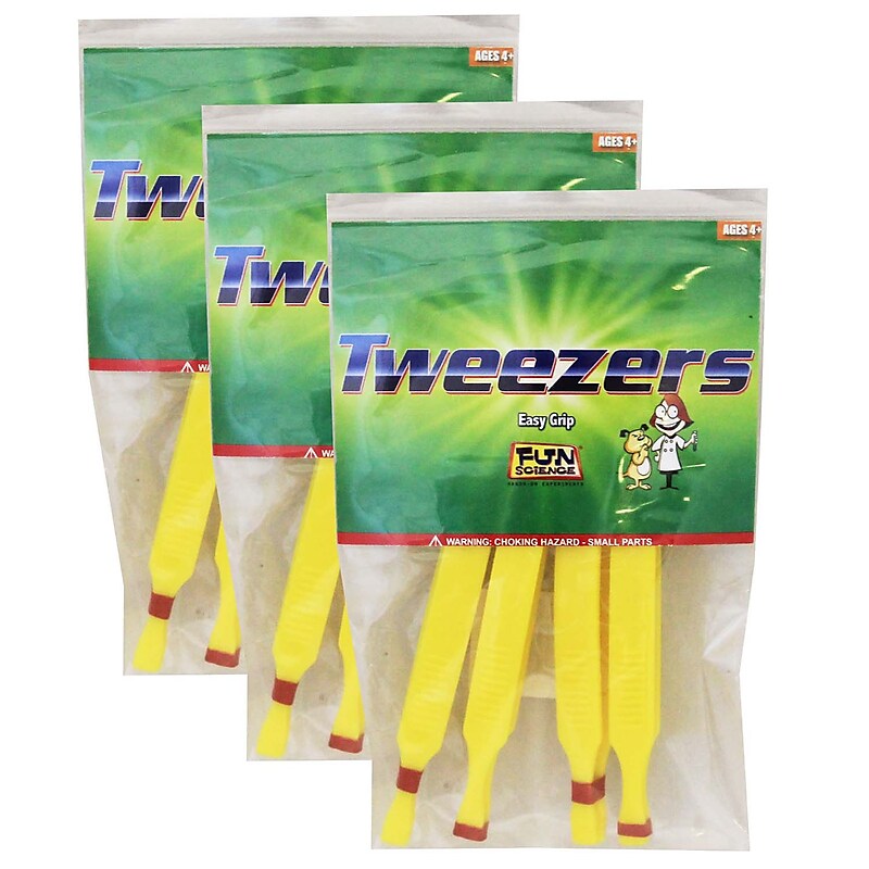 Fun Science Plastic Tweezers, 4 Per Pack, 3 Packs (FI-T07-3) image 1