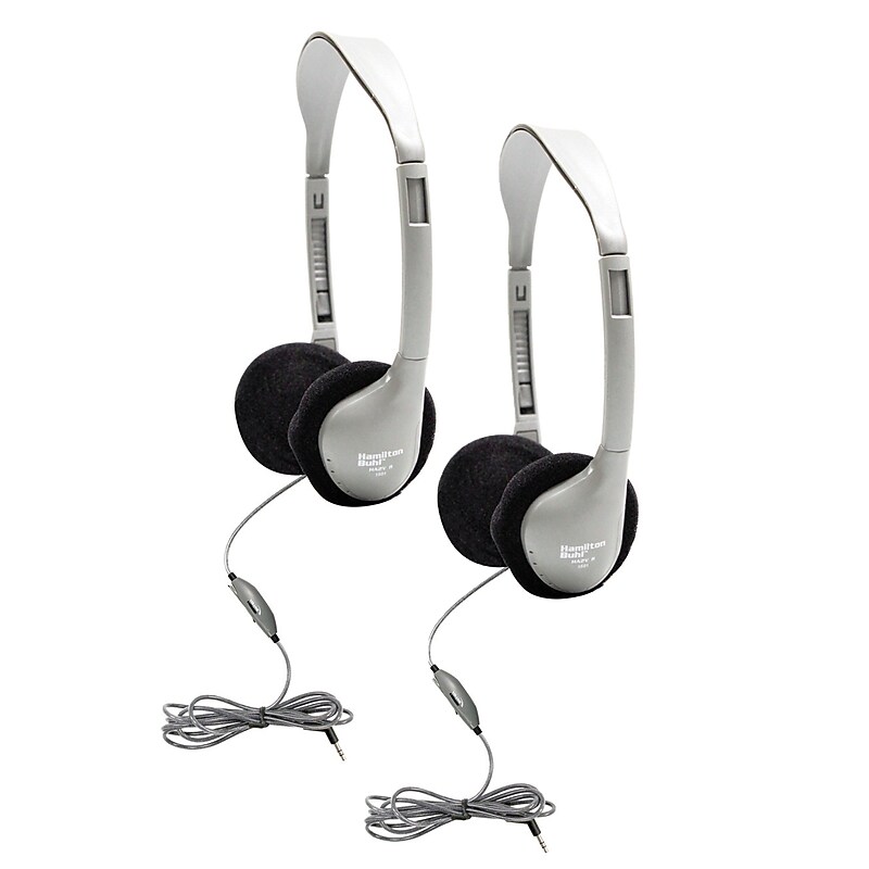 HamiltonBuhl SchoolMate On-Ear Stereo Headphone with In-Line Volume Control, Pack of 2 (HECHA2V-2) image 1