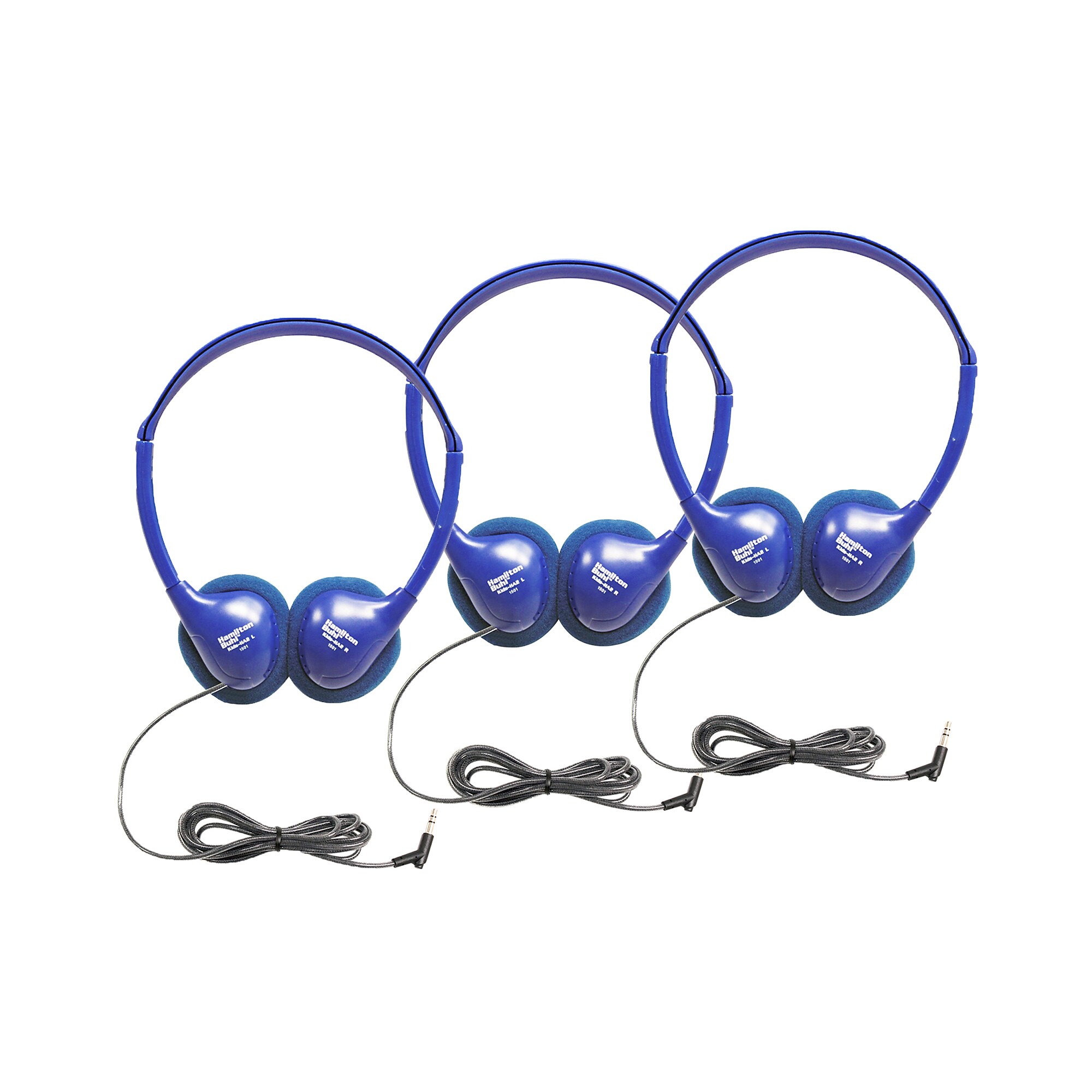 HamiltonBuhl Kids On-Ear Blue Stereo Headphone, Blue, 3/Pack (HECKIDSHA2-3) Sansujyuku sansujyuku.com