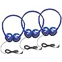 HamiltonBuhl Kids On-Ear Blue Stereo Headphone, Blue, 3/Pack (HECKIDSHA2-3)~#|#~sp150695837_sc7
