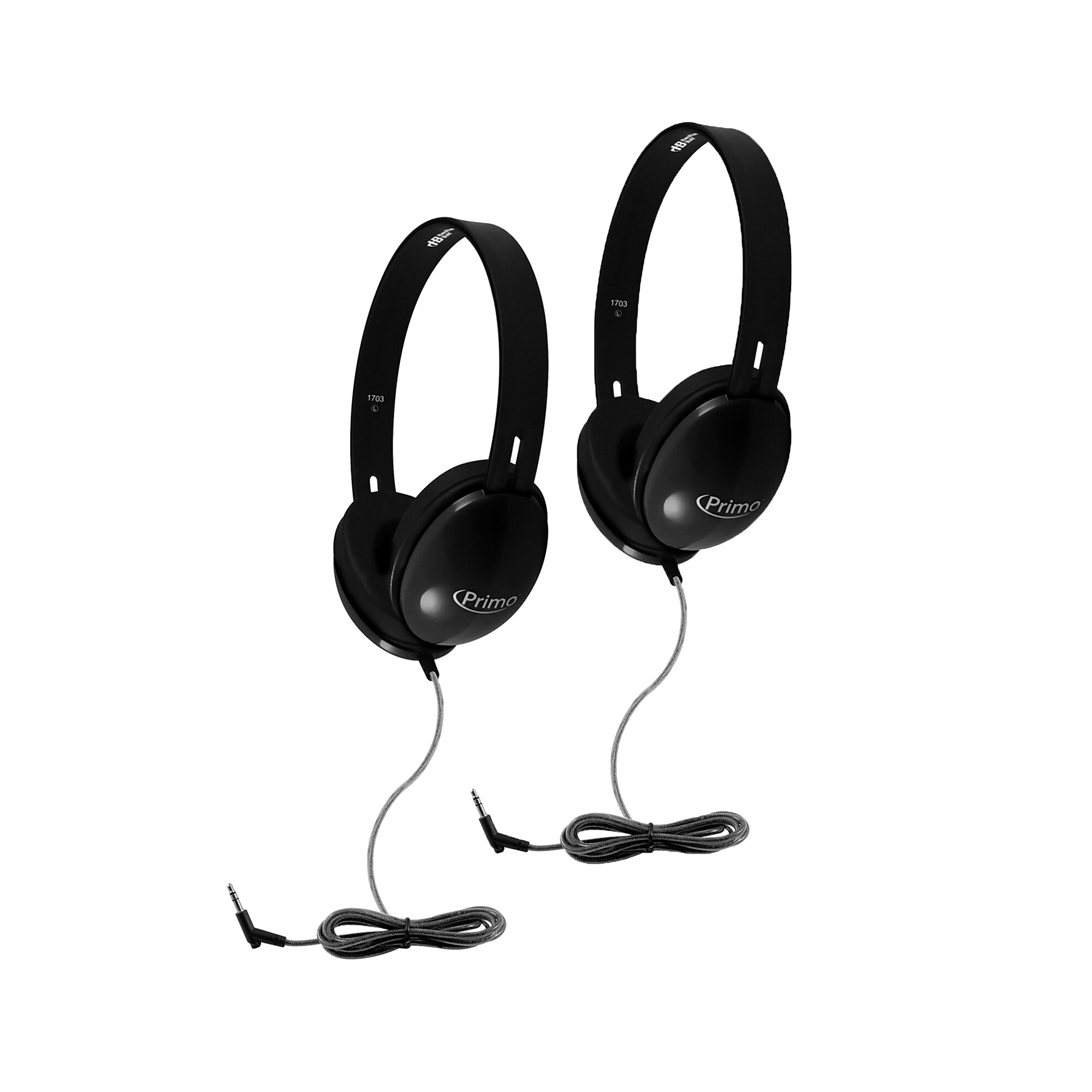 HamiltonBuhl Primo Stereo Headphones, Black, 2/Pack (HECPRM100B-2) Sansujyuku sansujyuku.com