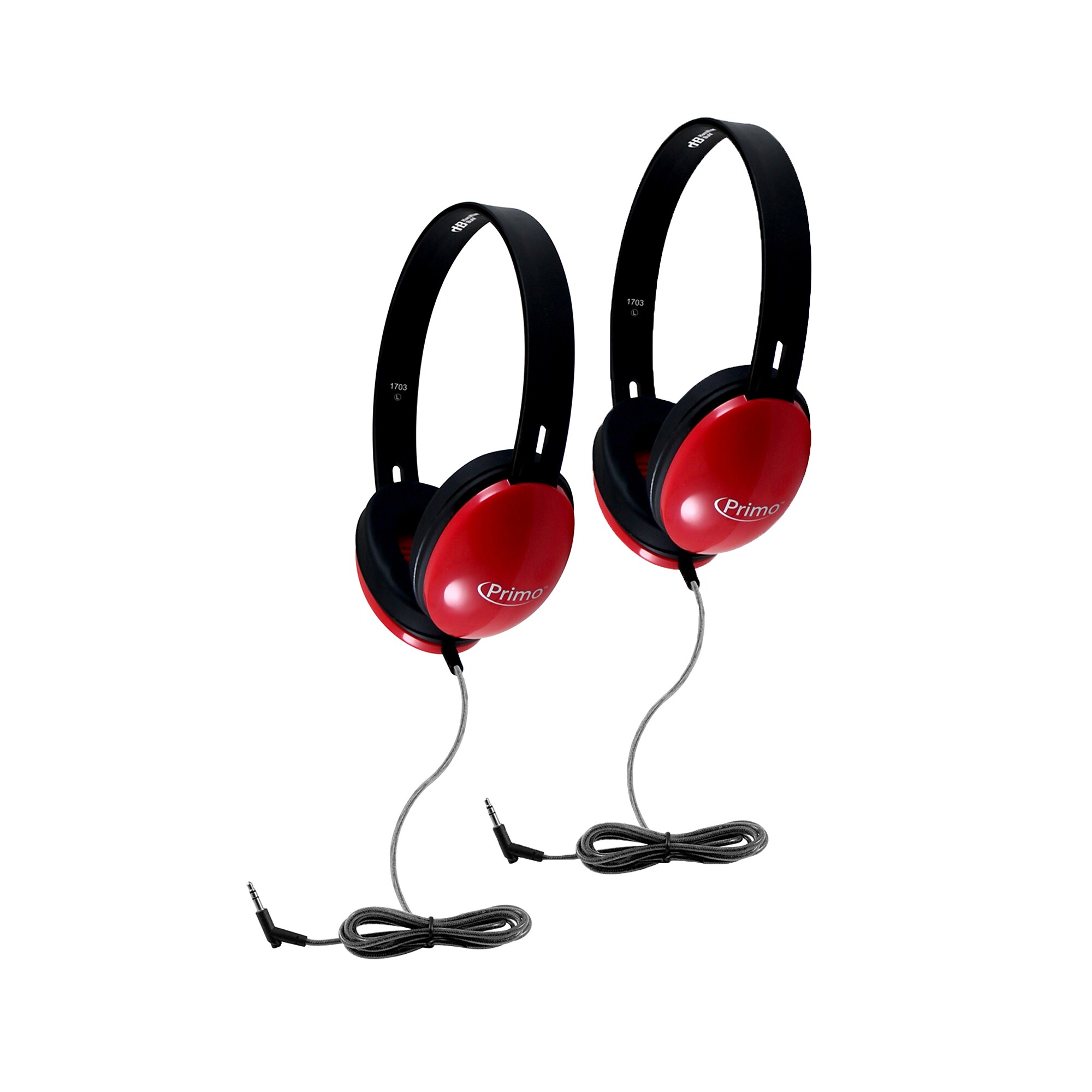 HamiltonBuhl Primo Stereo Headphones, Red, 2/Pack (HECPRM100R-2) Sansujyuku sansujyuku.com