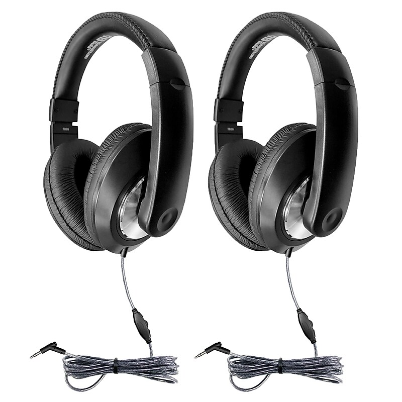 HamiltonBuhl Smart-Trek Deluxe Stereo Headphones, 2/Pack (HECST1BK-2) image 1