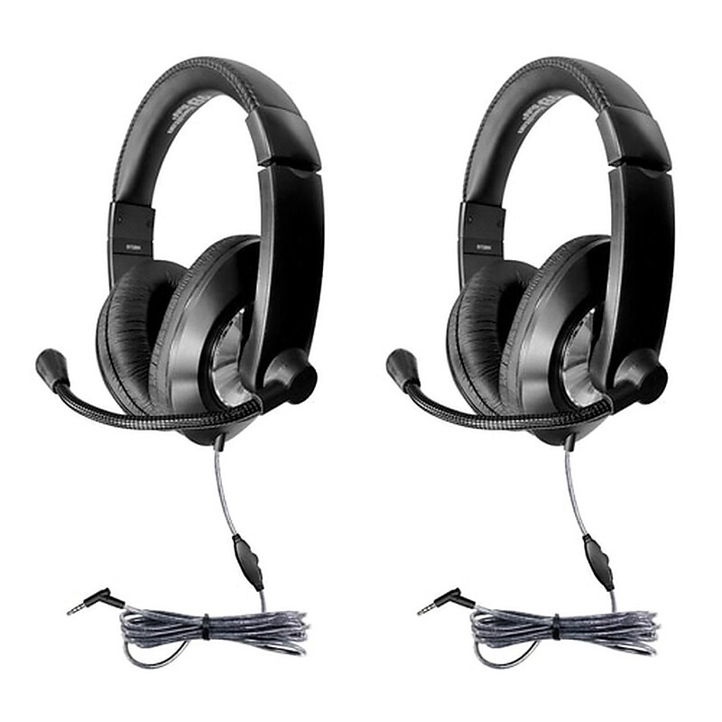 HamiltonBuhl Smart-Trek Deluxe Stereo Headphones, 2/Pack (HECST2BK-2) image 1