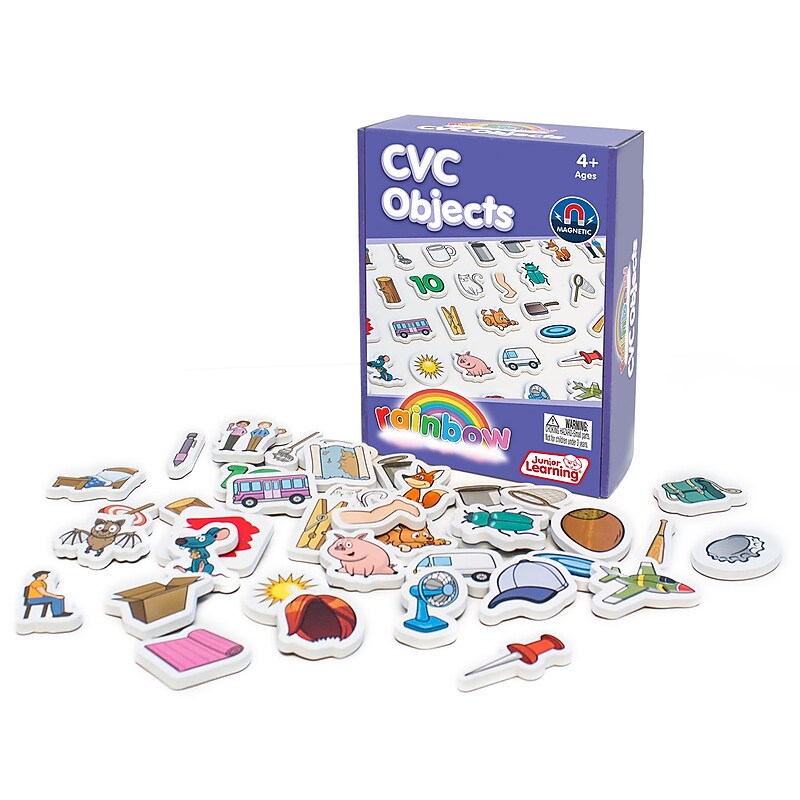 Junior Learning Rainbow Magnetic CVC Objects, 40/Set (JRL641) image 1