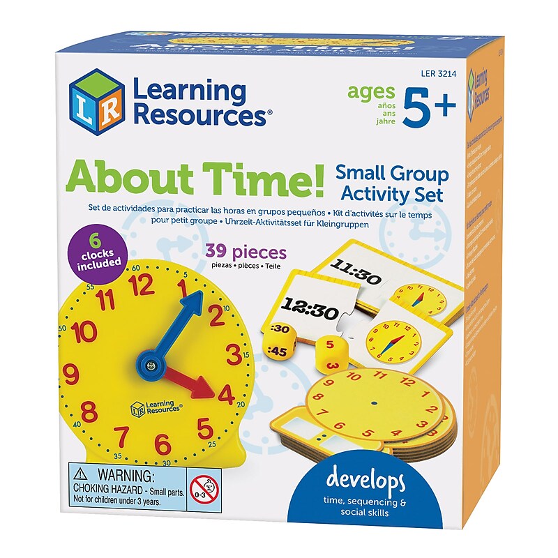 Learning Resources About Time! Small Group Activity Set, Multicolored (LER3214) image 1