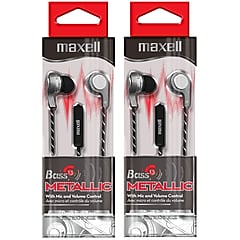 Maxell Bass13 Metallic Earbuds with Mic & Volume Control