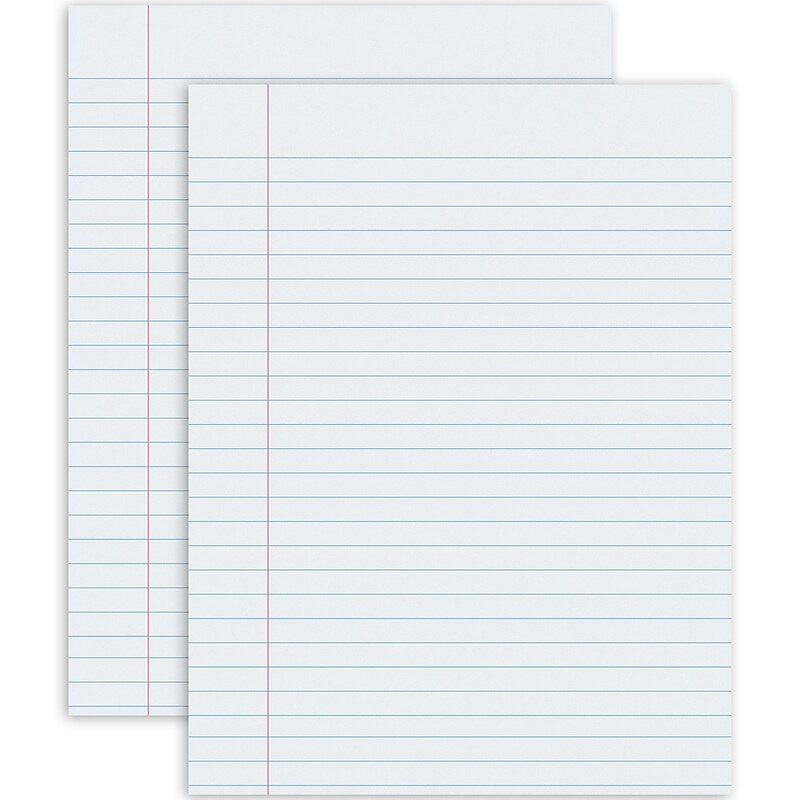 Pacon Wide Ruled Filler Paper, 8.5" x 11", 500 Sheets/Pack, 2/Bundle (PAC2401-2) image 1