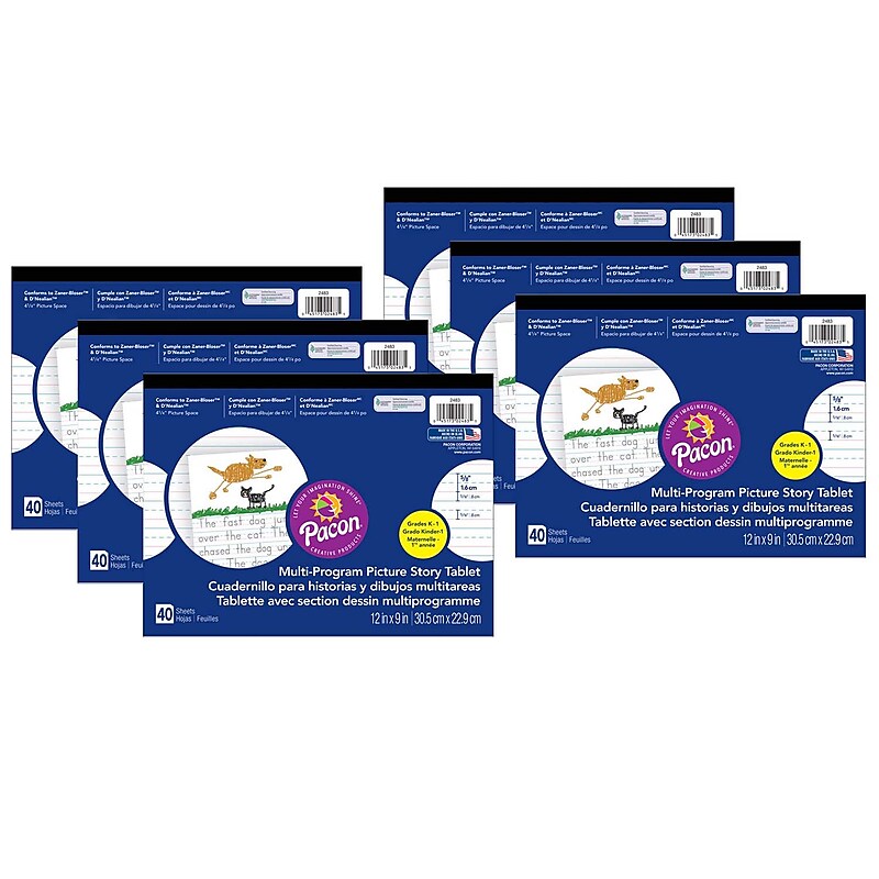 Pacon Multi-Program Handwriting Tablet, 40 Sheets, 6/Pack (PAC2483-6) image 1