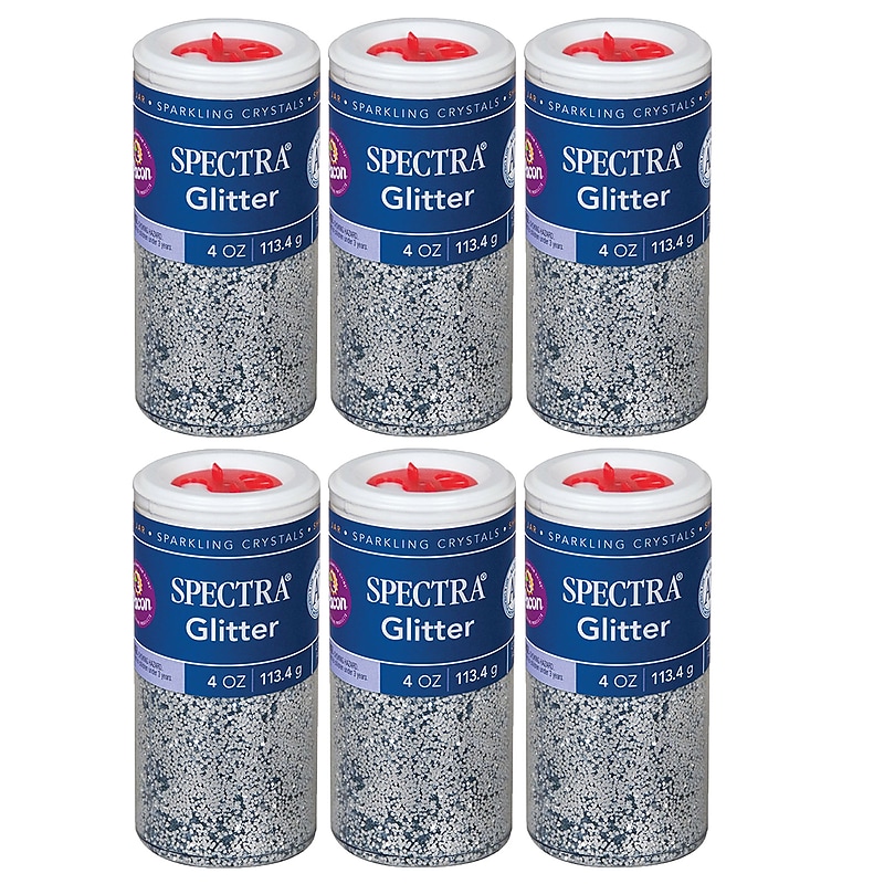 Spectra Glitter, Silver, 4 oz./Jar, 6 Jars (PAC91610-6) image 1