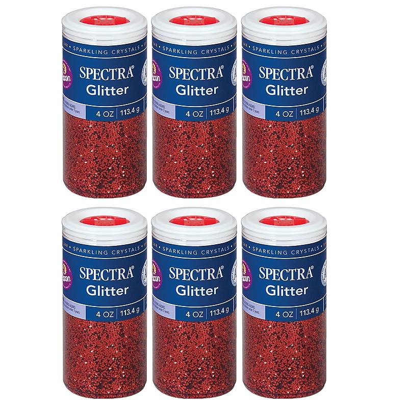 Spectra Glitter, Red, 4 oz./Jar, 6 Jars (PAC91640-6) image 1