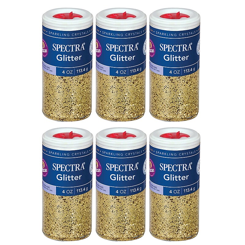 Spectra Glitter, Gold, 4 oz./Jar, 6 Jars (PAC91680-6) image 1